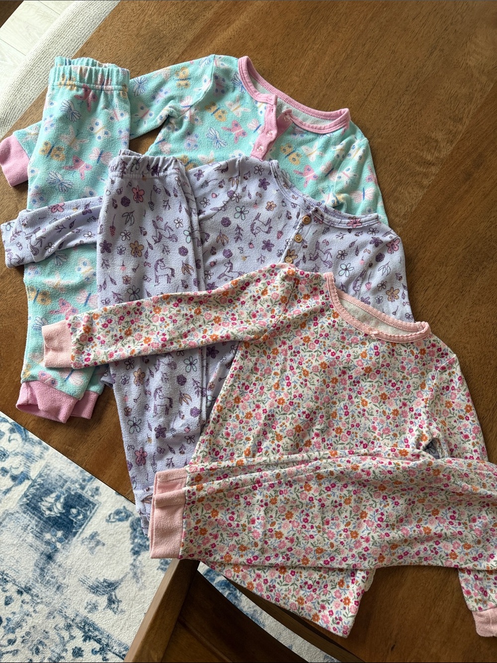 Max & Olivia Mini Long Sleeve Pajama Set Bundle- Girls 3T